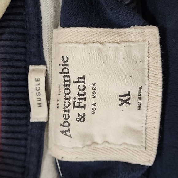 Abercrombie & Fitch Rugby Shirt Long Sleeved Stripes Embroidered Logo size XL - Picture 4 of 7